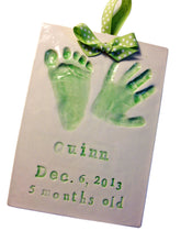 Load image into Gallery viewer, Newborn Baby Handprint Clay Keepsake - Memories In Clay
