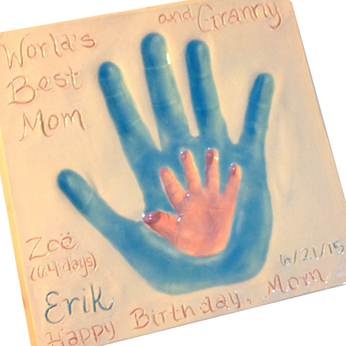 Mommy and Me Clay Handprint Keepsake - Memories In Clay