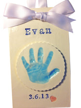 Load image into Gallery viewer, Newborn Baby Handprint Clay Keepsake - Memories In Clay
