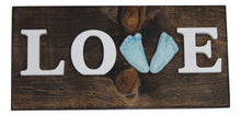 Load image into Gallery viewer, Love Custom Ceramic Dog Paw Print Wooden Sign
